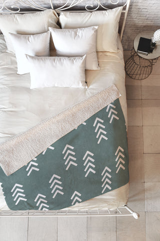 Little Arrow Design Co arcadia arrows teal Fleece Throw Blanket
