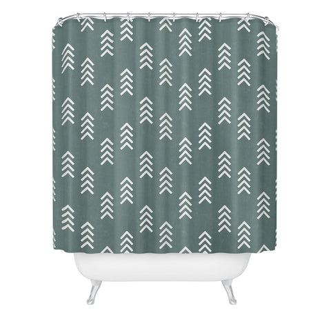 Little Arrow Design Co arcadia arrows teal Shower Curtain
