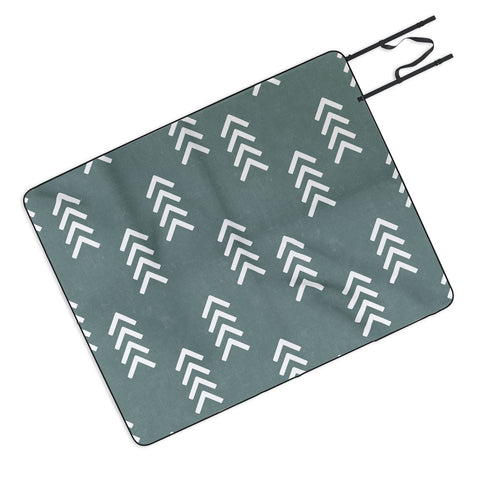 Little Arrow Design Co arcadia arrows teal Picnic Blanket