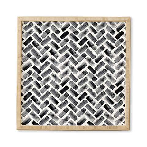 Little Arrow Design Co arcadia herringbone in black Framed Wall Art