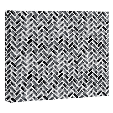 Little Arrow Design Co arcadia herringbone in black Art Canvas