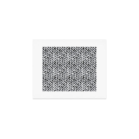 Little Arrow Design Co arcadia herringbone in black Art Print