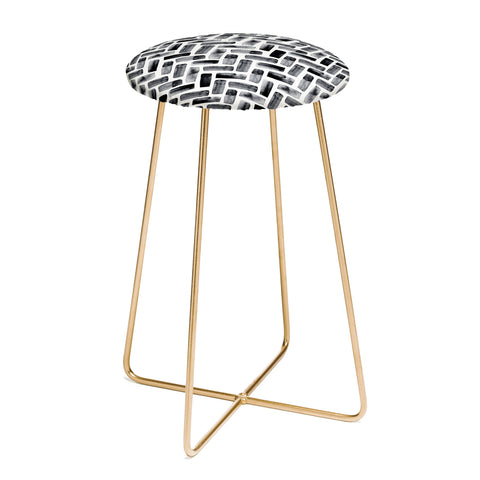 Little Arrow Design Co arcadia herringbone in black Counter Stool