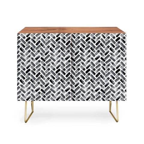 Little Arrow Design Co arcadia herringbone in black Credenza