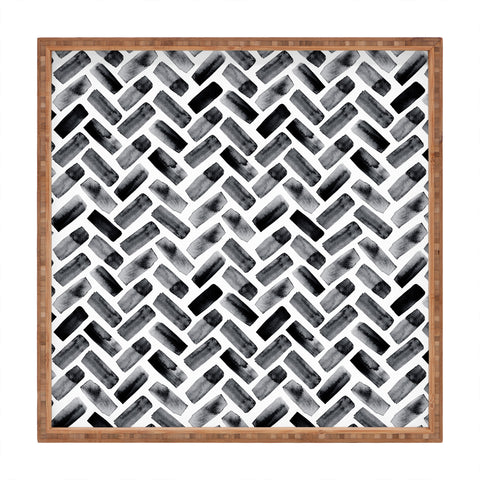 Little Arrow Design Co arcadia herringbone in black Square Tray