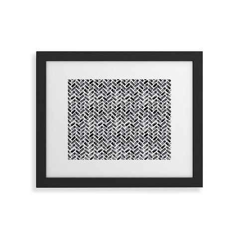 Little Arrow Design Co arcadia herringbone in black Framed Art Print