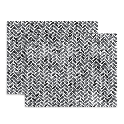 Little Arrow Design Co arcadia herringbone in black Placemat