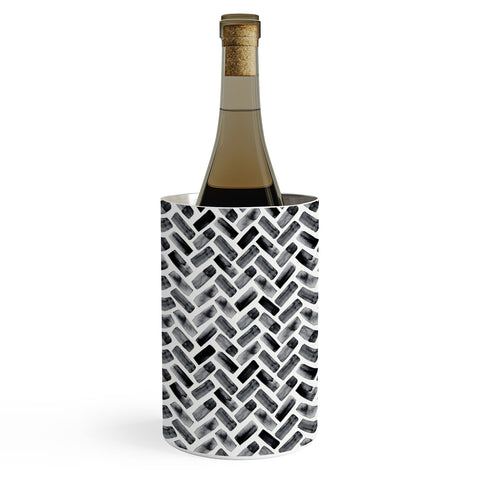 Little Arrow Design Co arcadia herringbone in black Wine Chiller