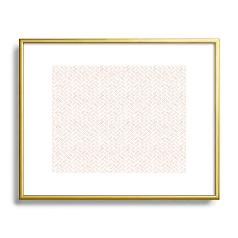 Little Arrow Design Co arcadia herringbone in blush Metal Framed Art Print