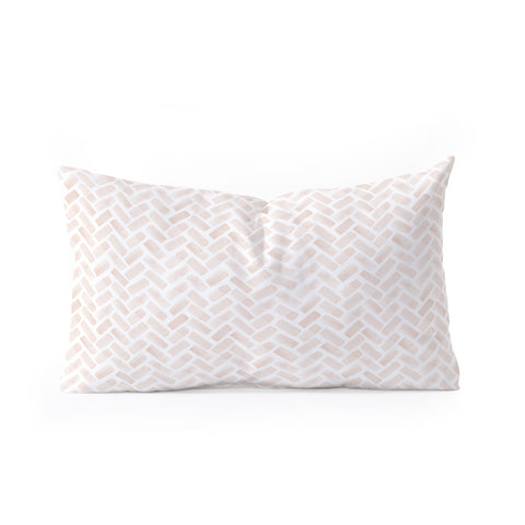 Little Arrow Design Co arcadia herringbone in blush Oblong Throw Pillow