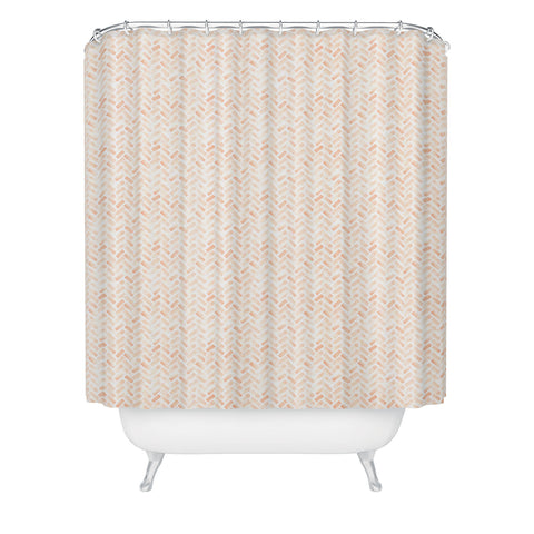 Little Arrow Design Co arcadia herringbone in blush Shower Curtain