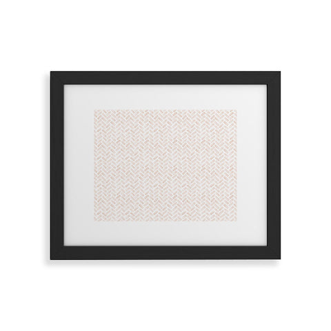 Little Arrow Design Co arcadia herringbone in blush Framed Art Print