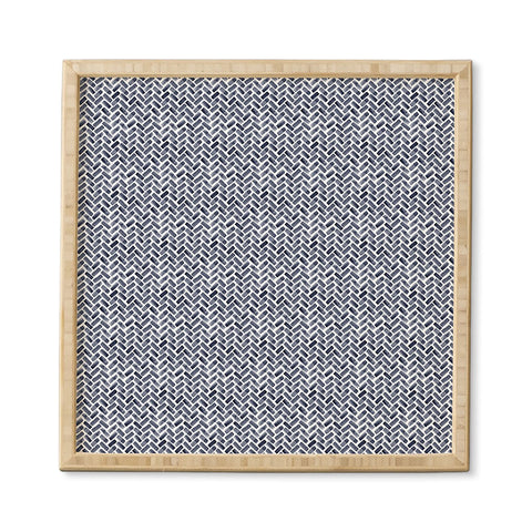 Little Arrow Design Co arcadia herringbone in indigo Framed Wall Art