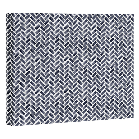 Little Arrow Design Co arcadia herringbone in indigo Art Canvas