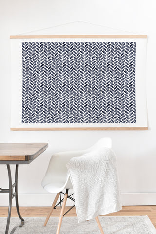 Little Arrow Design Co arcadia herringbone in indigo Art Print And Hanger
