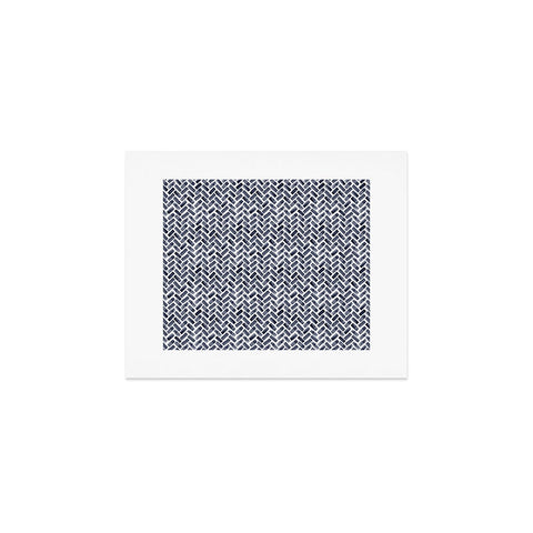 Little Arrow Design Co arcadia herringbone in indigo Art Print