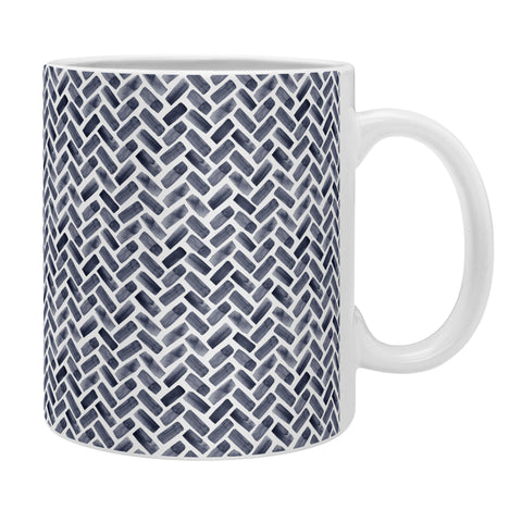 Little Arrow Design Co arcadia herringbone in indigo Coffee Mug