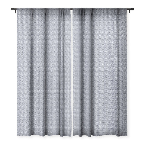 Little Arrow Design Co arcadia herringbone in indigo Sheer Window Curtain