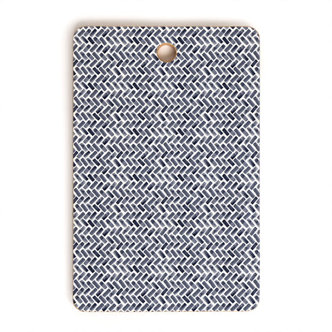 Little Arrow Design Co arcadia herringbone in indigo Cutting Board Rectangle