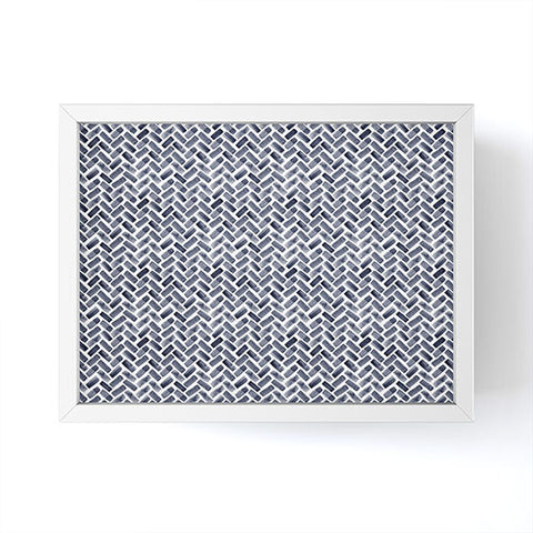 Little Arrow Design Co arcadia herringbone in indigo Framed Mini Art Print