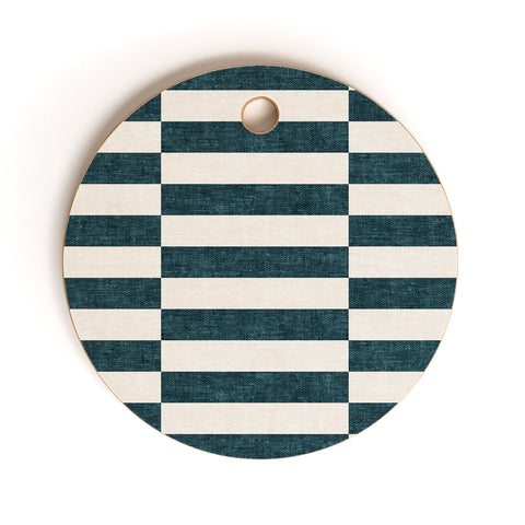 Little Arrow Design Co aria blue rectangle tiles Cutting Board Round
