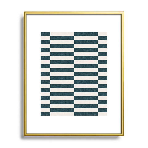 Little Arrow Design Co aria blue rectangle tiles Metal Framed Art Print