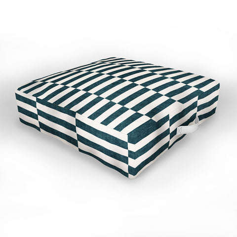 Little Arrow Design Co aria blue rectangle tiles Outdoor Floor Cushion