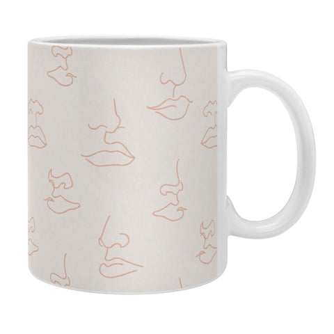 Little Arrow Design Co aria blush line faces Coffee Mug