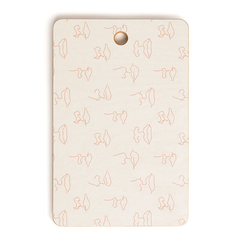 Little Arrow Design Co aria blush line faces Cutting Board Rectangle