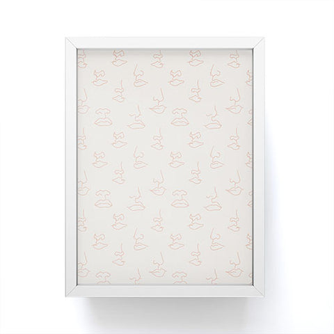 Little Arrow Design Co aria blush line faces Framed Mini Art Print