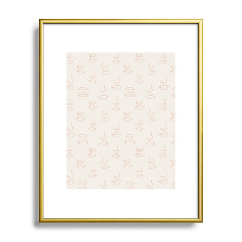Little Arrow Design Co aria blush line faces Metal Framed Art Print