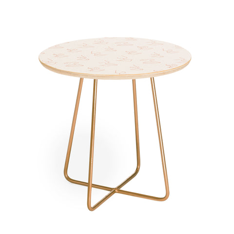 Little Arrow Design Co aria blush line faces Round Side Table