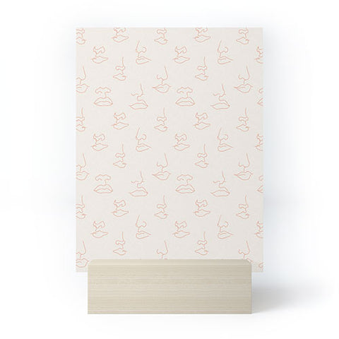 Little Arrow Design Co aria blush line faces Mini Art Print