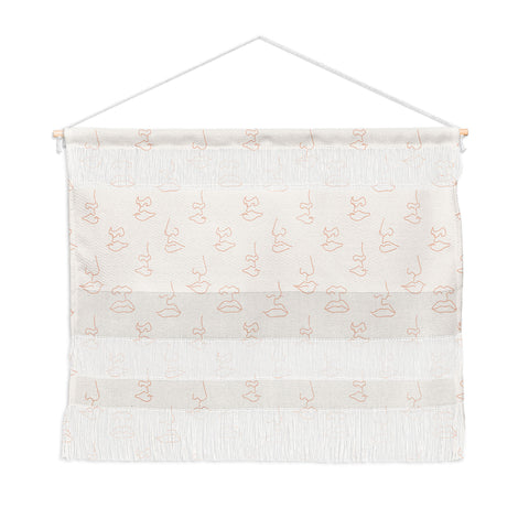 Little Arrow Design Co aria blush line faces Wall Hanging Landscape