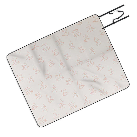 Little Arrow Design Co aria blush line faces Picnic Blanket