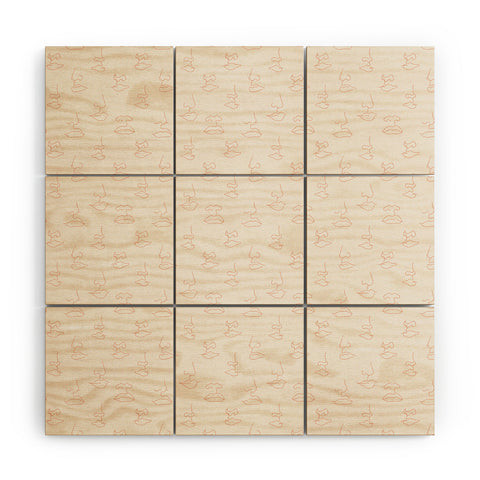 Little Arrow Design Co aria blush line faces Wood Wall Mural
