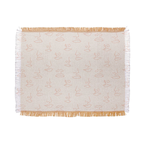 Little Arrow Design Co aria blush line faces Throw Blanket