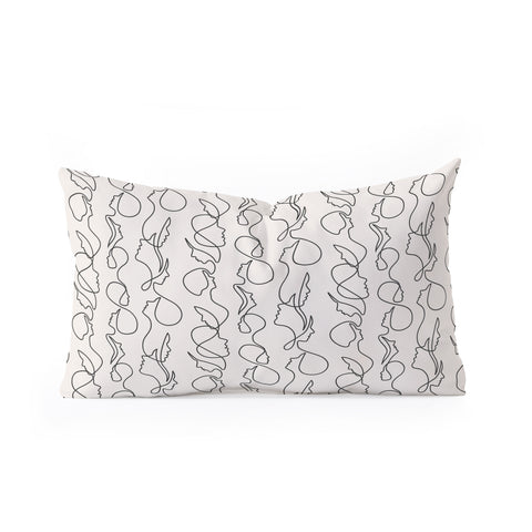 Little Arrow Design Co aria flowing faces Oblong Throw Pillow
