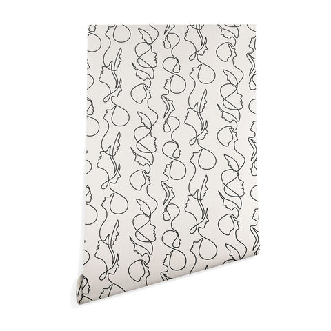 Little Arrow Design Co aria flowing faces Wallpaper