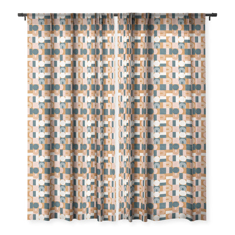 Little Arrow Design Co aria geometric patchwork Sheer Window Curtain