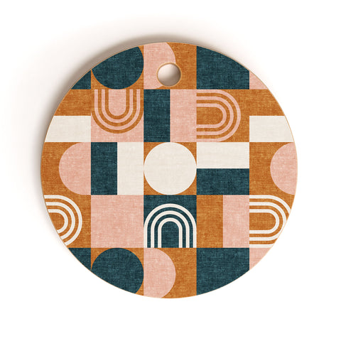 Little Arrow Design Co aria geometric patchwork Cutting Board Round