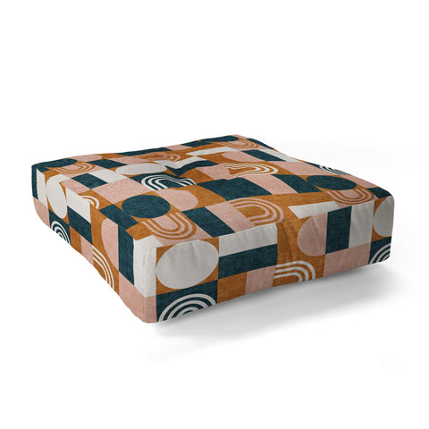 Little Arrow Design Co aria geometric patchwork Floor Pillow Square