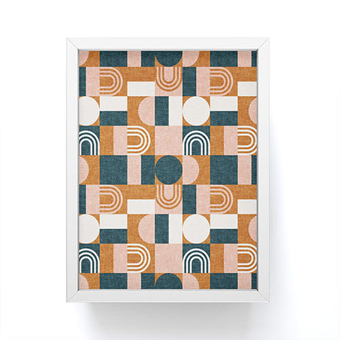 Little Arrow Design Co aria geometric patchwork Framed Mini Art Print