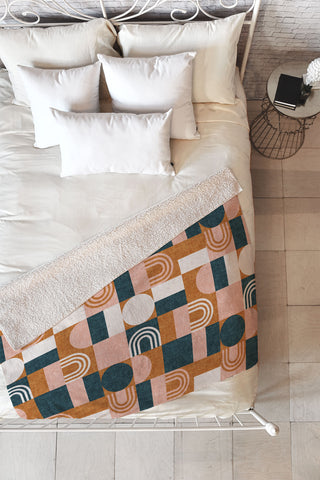 Little Arrow Design Co aria geometric patchwork Fleece Throw Blanket