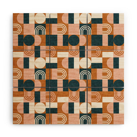 Little Arrow Design Co aria geometric patchwork Wood Wall Mural