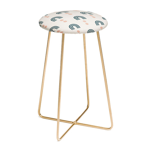 Little Arrow Design Co aria geometric rainbows Counter Stool