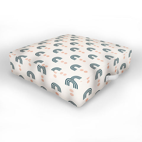 Little Arrow Design Co aria geometric rainbows Outdoor Floor Cushion