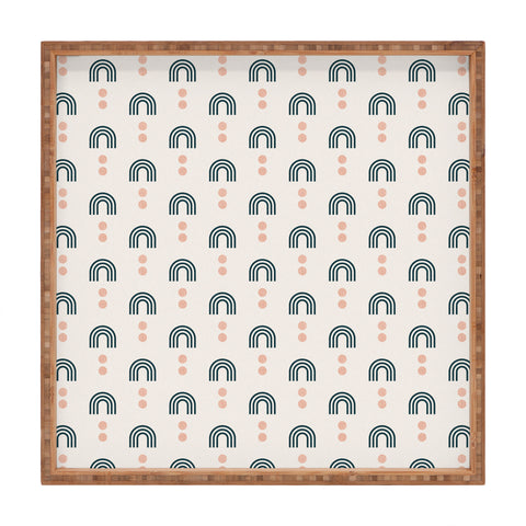 Little Arrow Design Co aria geometric rainbows Square Tray