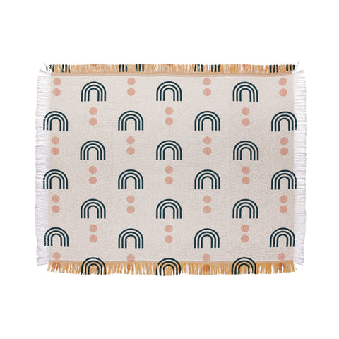Little Arrow Design Co aria geometric rainbows Throw Blanket