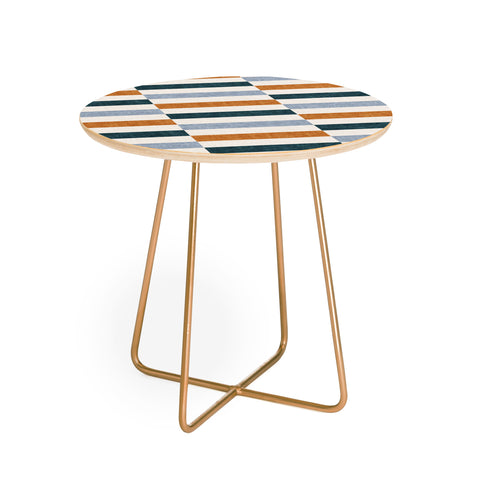 Little Arrow Design Co aria multi rectangle tiles Round Side Table